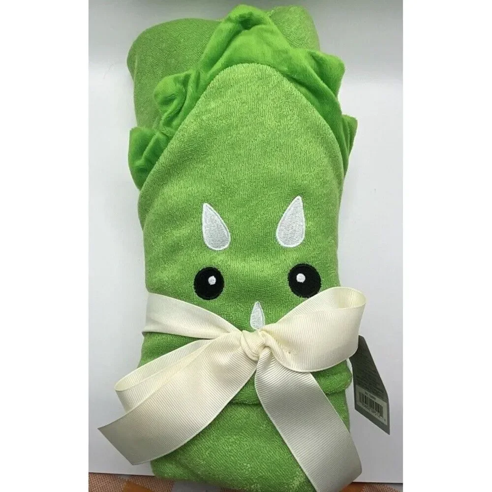 Moon‎ and Stars Gray Cat & Dinosaur Baby Hooded Bath Towels